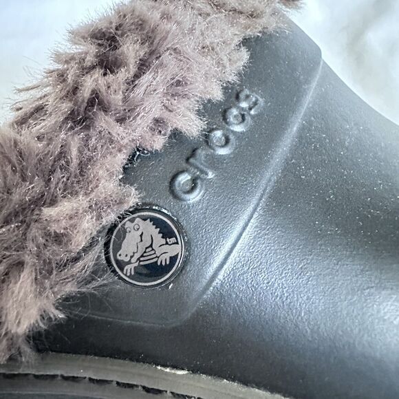 Crocs‎ Cobbler Eva Women's Size 7 Brown Faux Fur Lined Clogs Mules Shoes 11552 - Picture 9 of 10